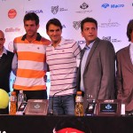 Guillermo Marín de Imagen Deportiva, Juan Martín Del Potro, Roger Federer y Enrique Blacksley, responsable de Hope Funds.