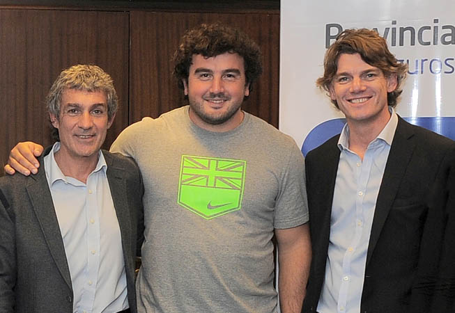 Germán Lauro junto a Alejandro Rodríguez y Nicolás Scioli.