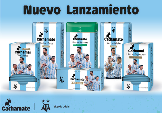 Con licencia oficial de AFA, Cachamai se viste de celeste y blanco.